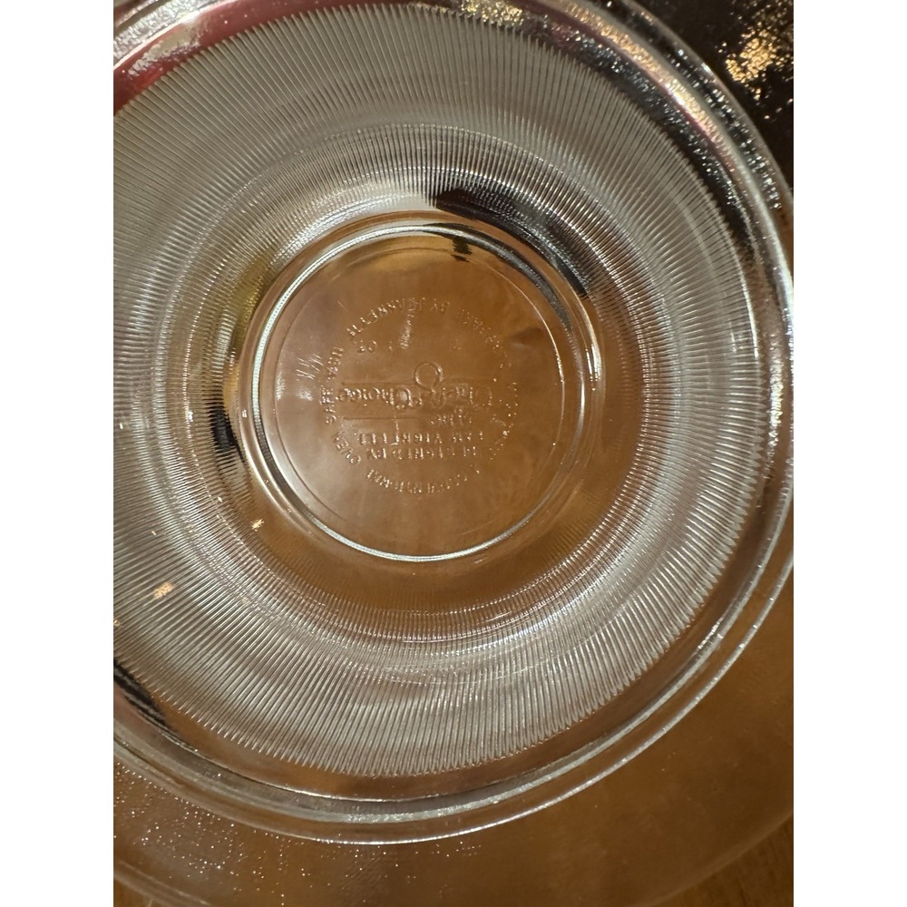 Vintage Chefs Choice Ribbed Glass Baking Dish Store Food 2 Quart Clear with Lid - Picture 4 of 10